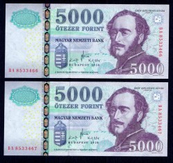 2010 5000 Forint BA - sorszámkövető
